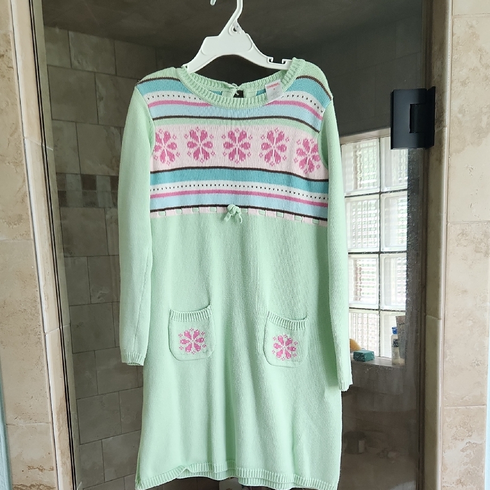 Gymboree Mint Green and Pink Knit Dress